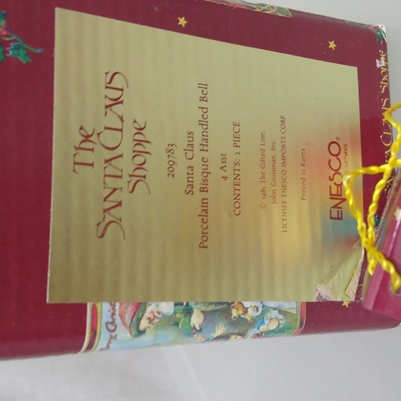 Vintage Enesco Santa Ceramic Christmas Holiday Bell - Picture 9 of 9